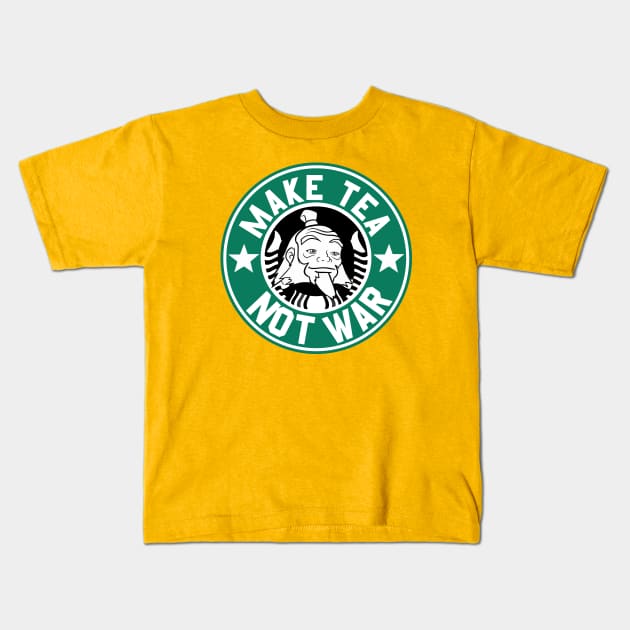 Uncle Iroh Avatar - Make Tea Not War Kids T-Shirt by ManulaCo